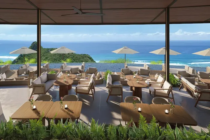 Clubhouse restaurant over the bay · artist's impression